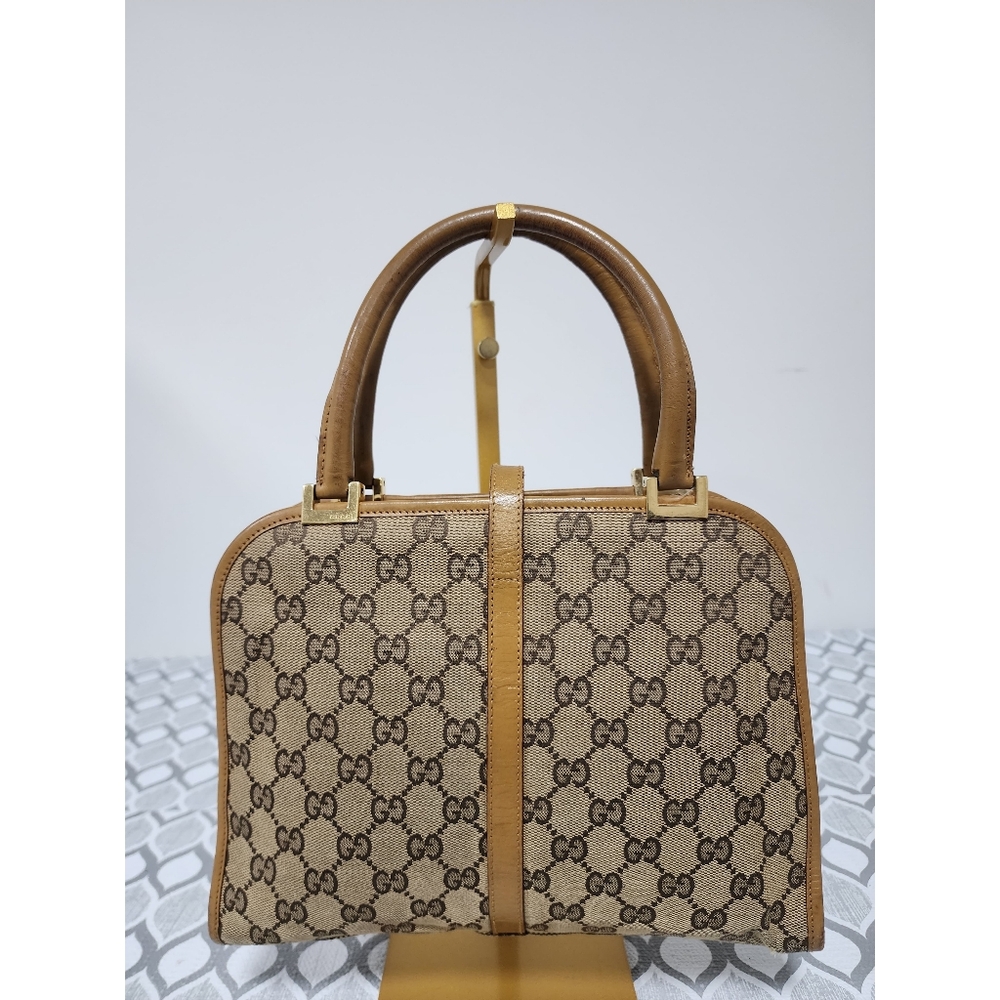 Gucci Vintage Piston Lock Jackie Shoulder Bag Brown/Beige - Picture 3 of 16